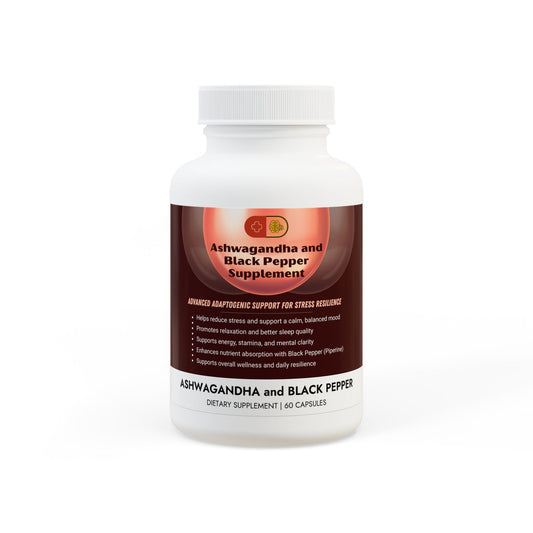 Ashwagandha and Black Pepper Supplement (60 capsules)